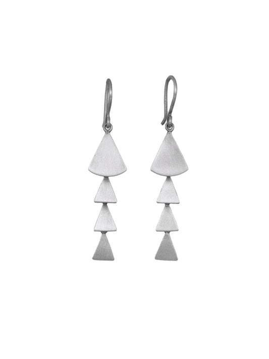 Long Fan Cascade Earrings in Silver | Jane Diaz