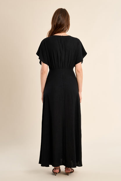 Dolman Sleeve Maxi Dress in Black