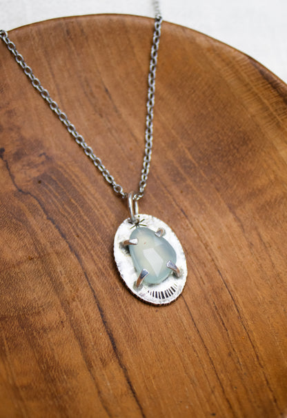 Aqua Chalcedony Necklace