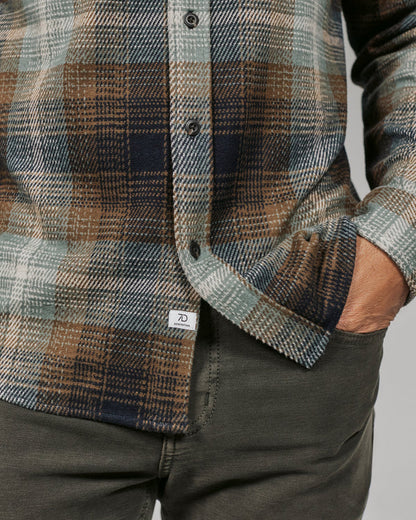 Generation Knit Shirt in Toffee Plaid