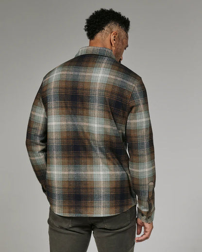 Generation Knit Shirt in Toffee Plaid