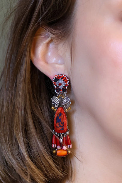 Crimson Fire Dangle Earrings | Ayalabar