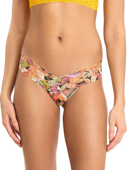 Signature Lace Thong in Multi Leaf Print | Hanky Panky