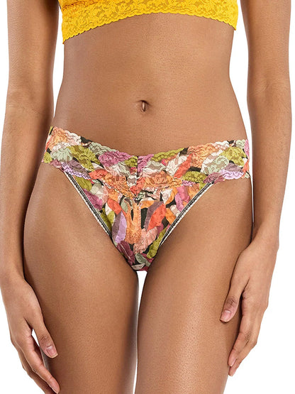 Signature Lace Thong in Multi Leaf Print | Hanky Panky