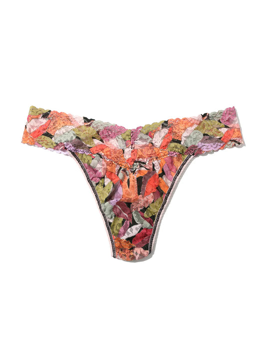 Signature Lace Thong in Multi Leaf Print | Hanky Panky
