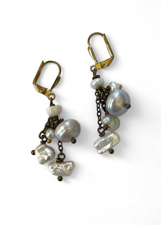 Fresh Water Mixed Pearl Earrings