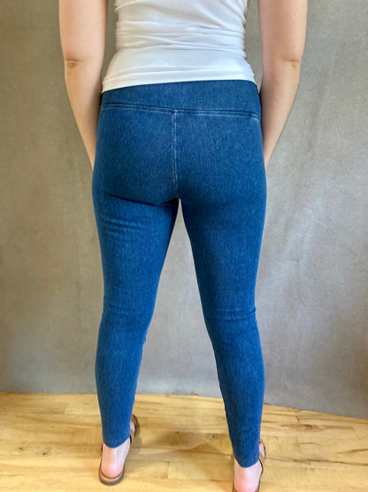 Lysse Denim Legging in Mid Wash