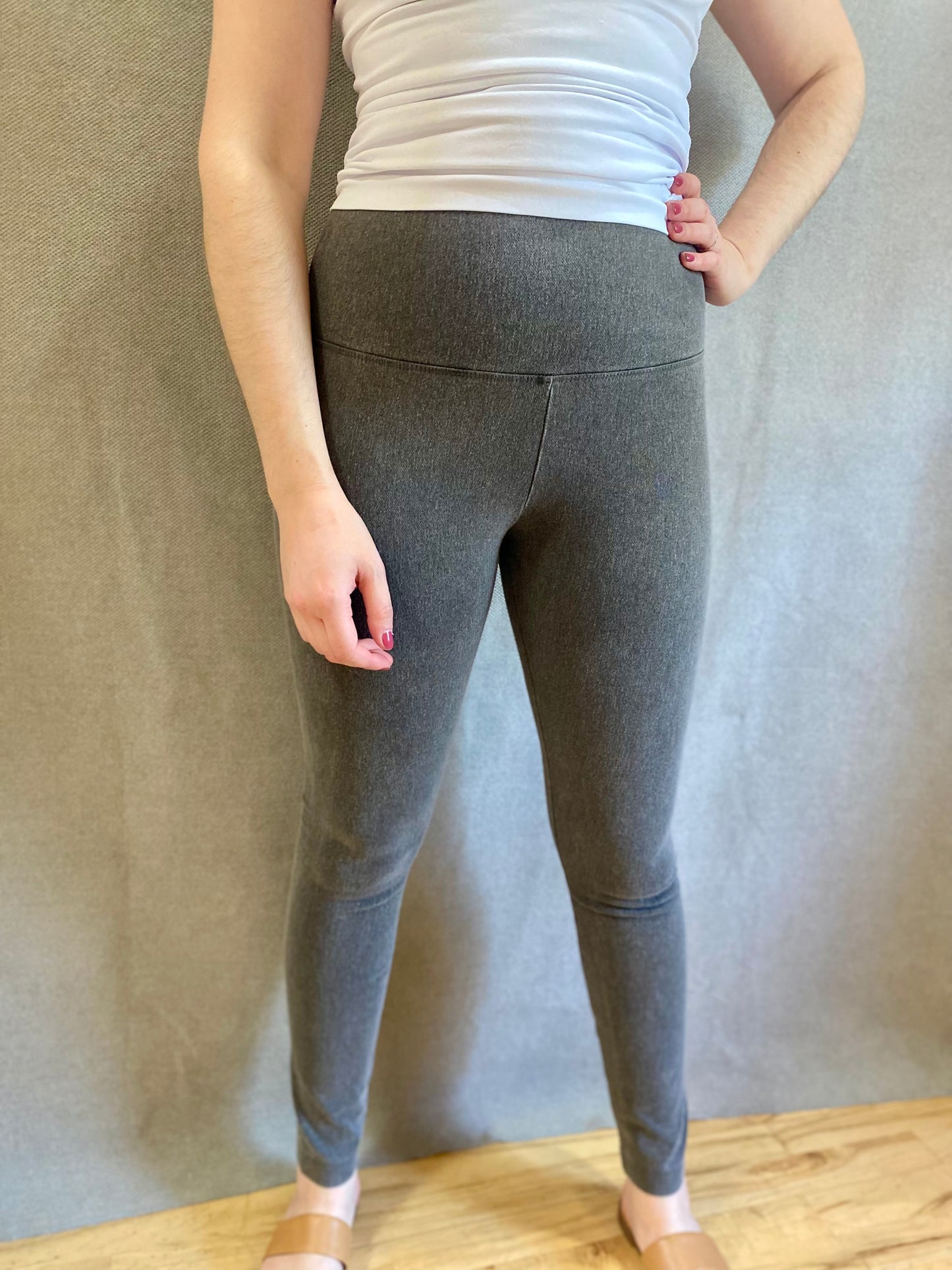 Lysse Denim Legging in Mid Grey