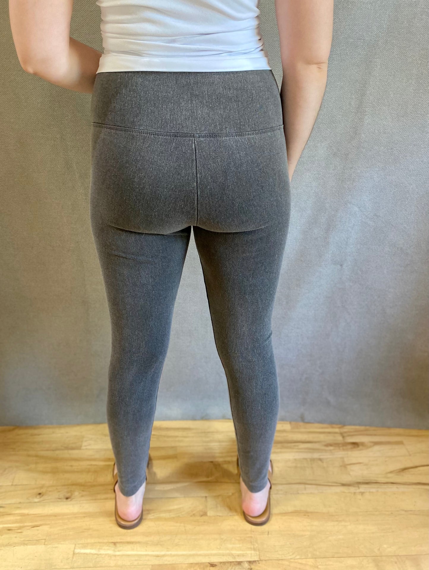 Lysse Denim Legging in Mid Grey