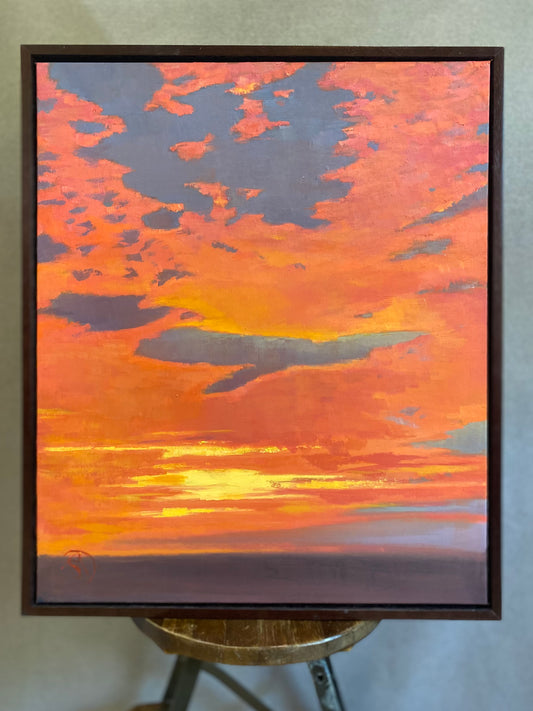 "Red Sky at Dawn" Oil Painting