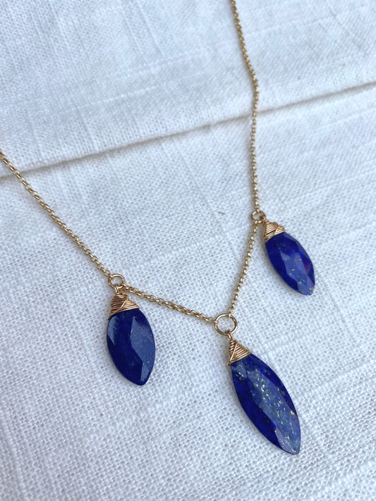 Lapis Drops Necklace DESCRIPTION