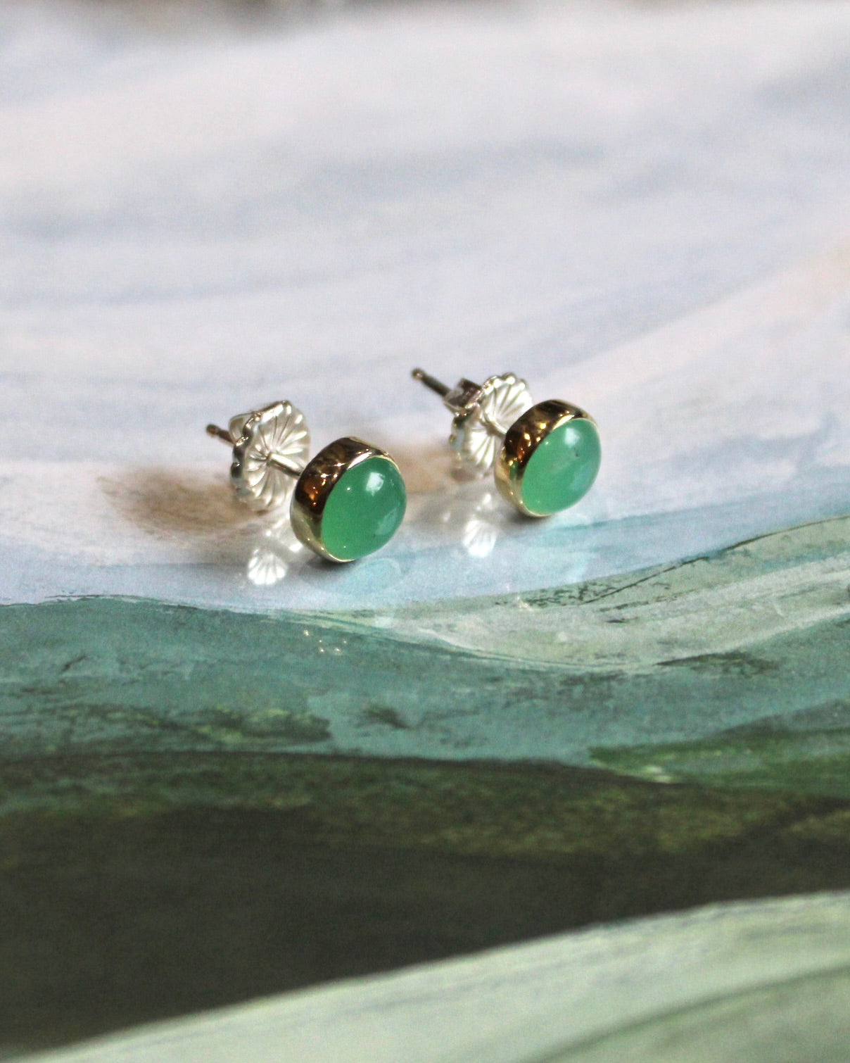 Chrysoprase Post Earrings