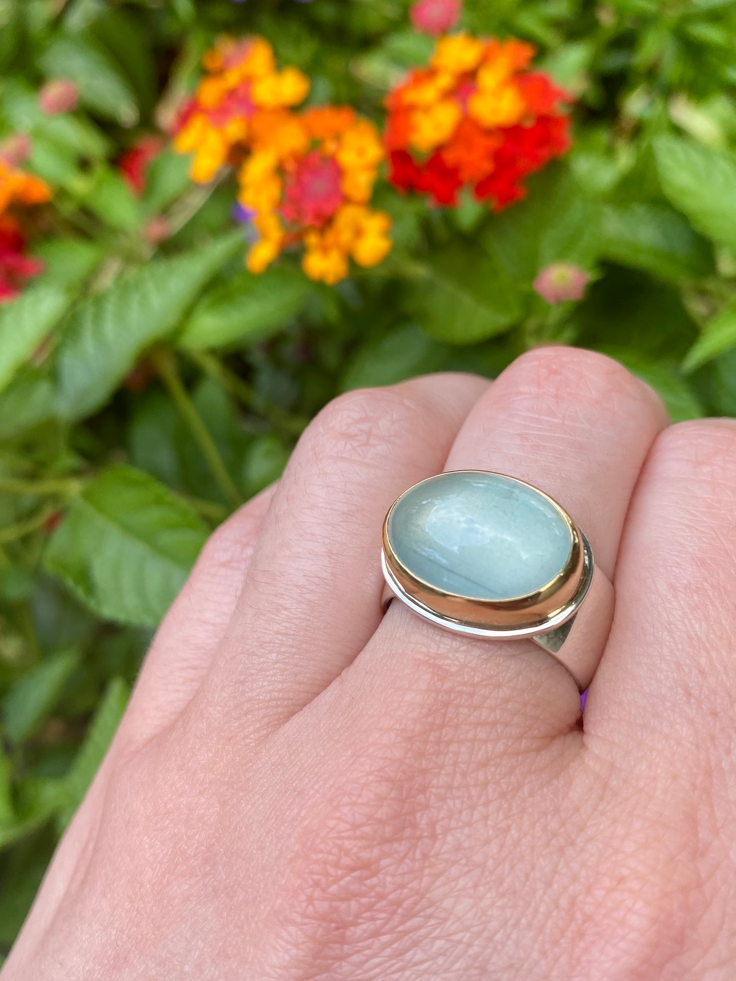 Oval Aquamarine Ring