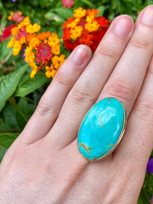 Oval Kingman Turquoise Ring