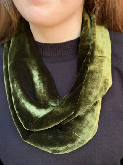 Velvet Infinity Scarf in Pine