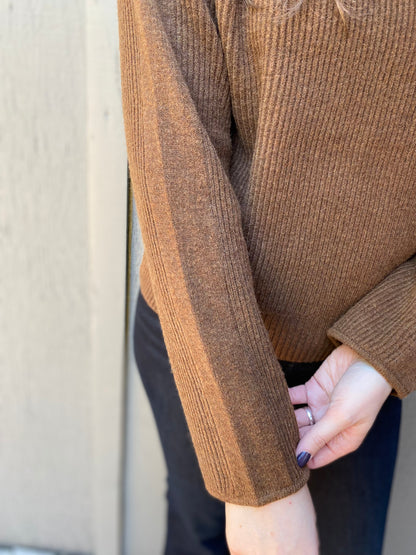 Sparta Mockneck Sweater in Pinecone