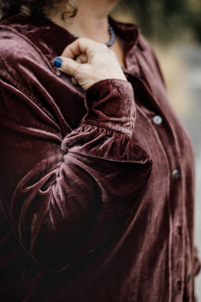 Mirabelle Velvet Blouse in Marron