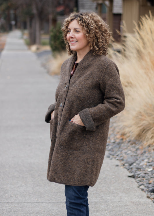 Boiled Wool Coat in Saddle | Cut•Loose