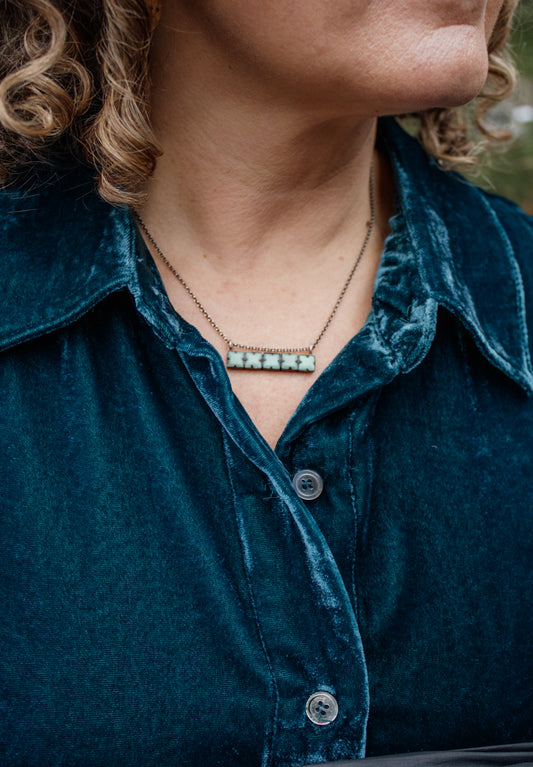 Chrysoprase Faceted Bar Necklace