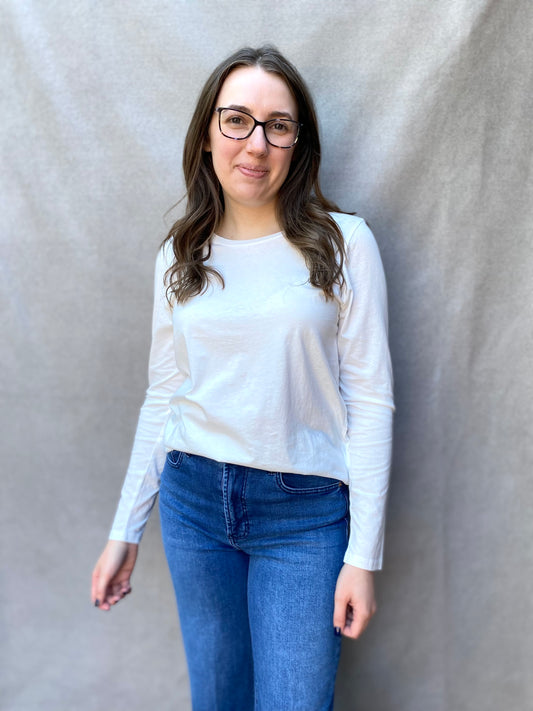 Kathy Long Sleeve Tee in White