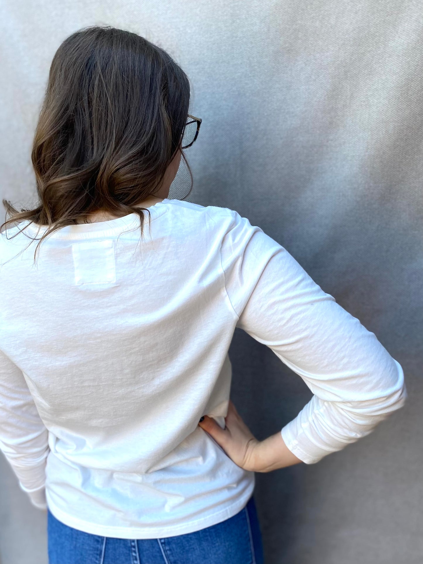 Kathy Long Sleeve Tee in White