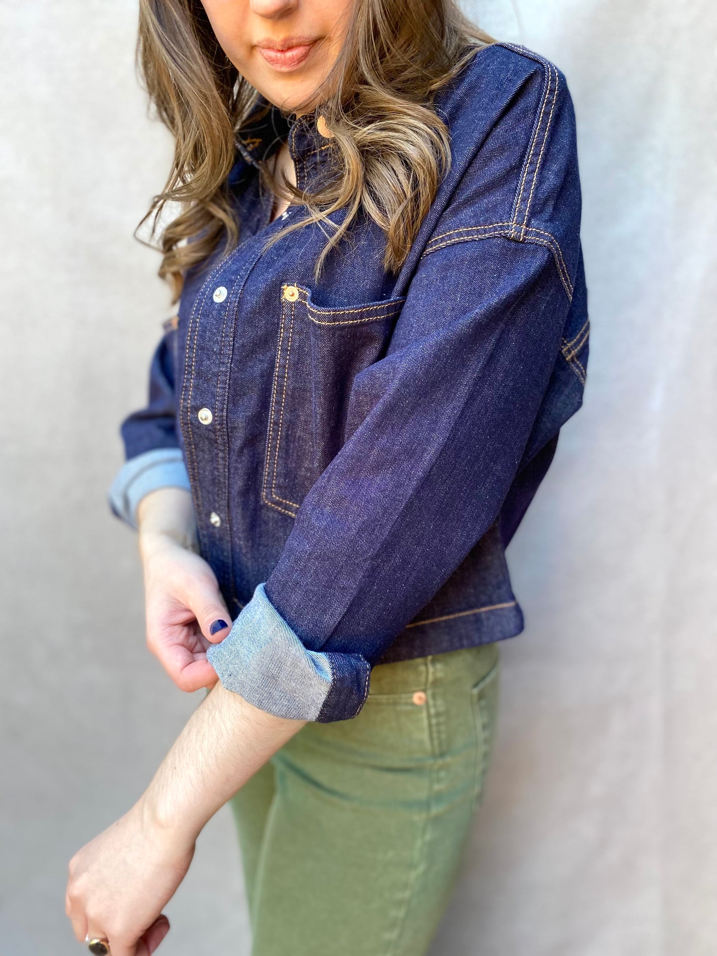 Gina Cropped Denim Jacket