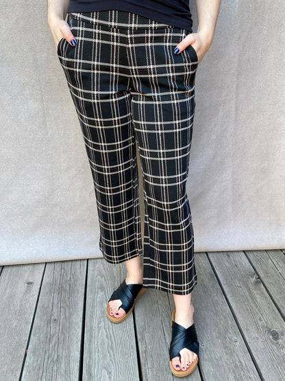 Mabel Crop Straight in Oatmeal Windowpane