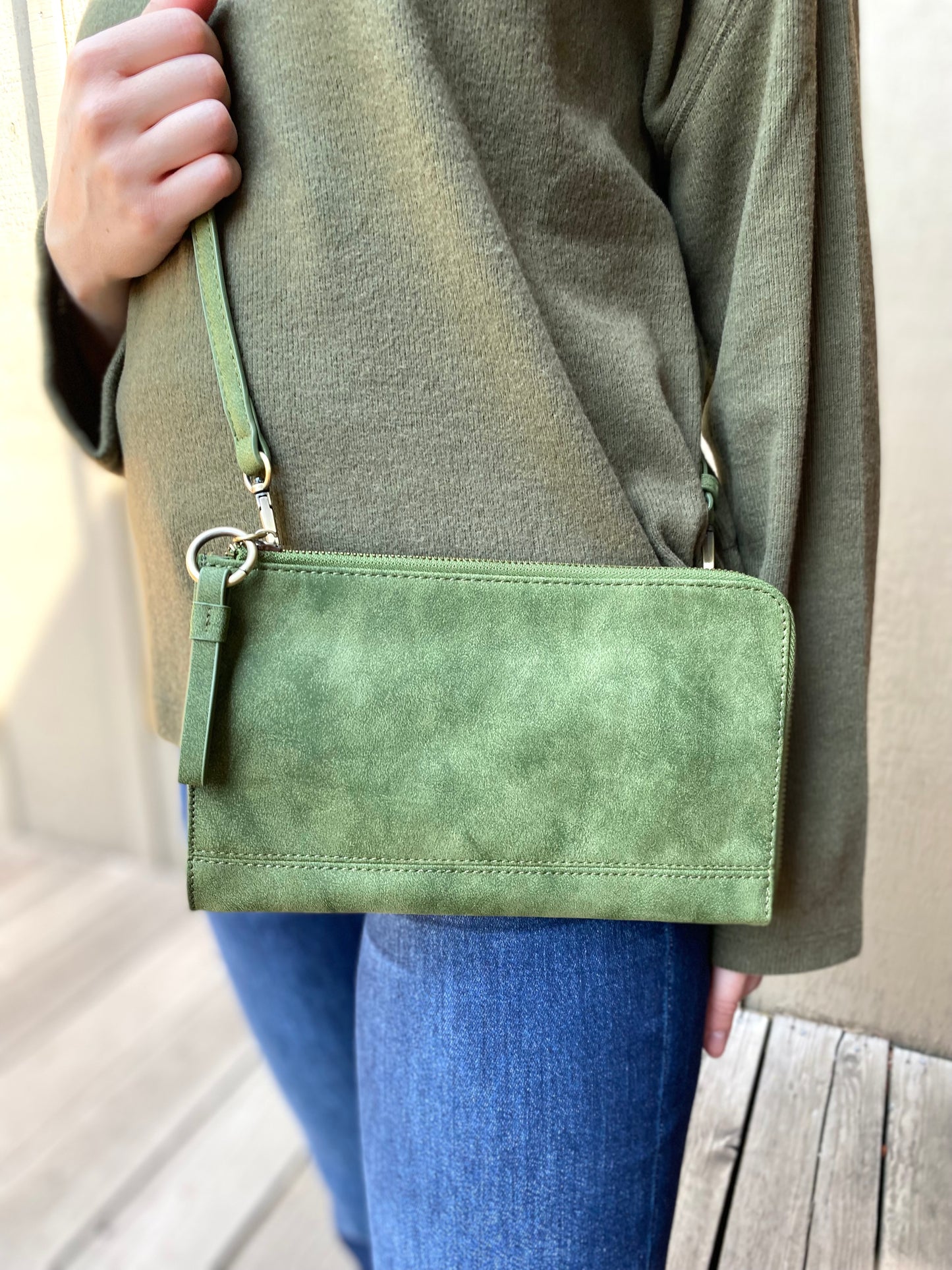 Faux Suede Karina in Dark Emerald