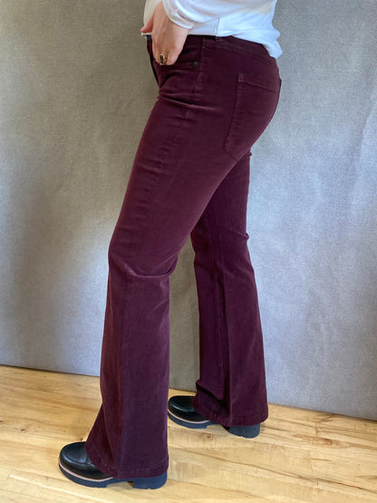 Corduroy Hannah Flare in Blackberry