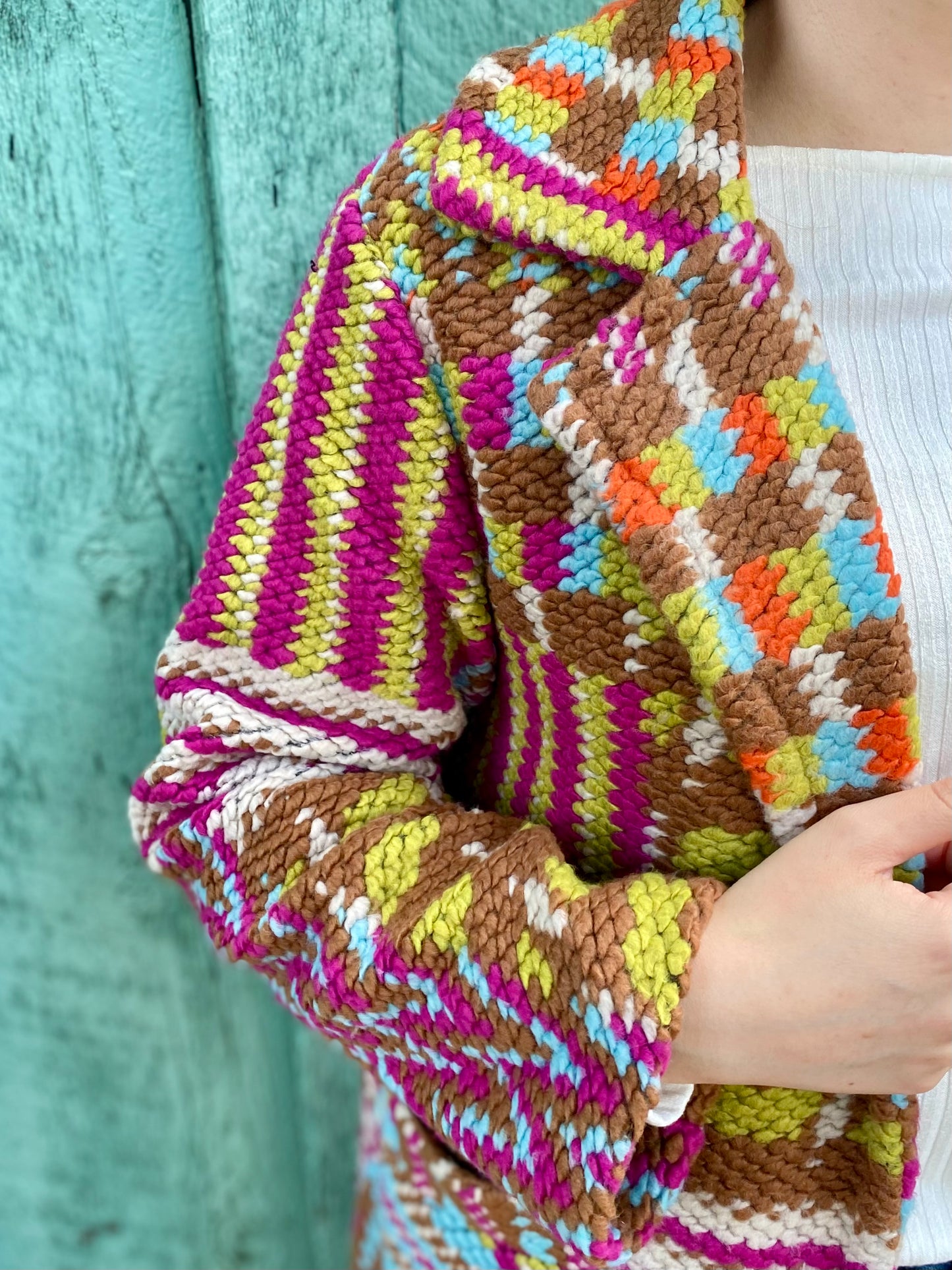 Multicolor Boucle Coat