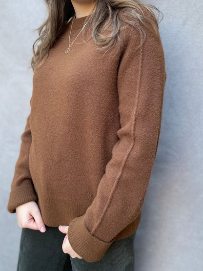 Crew Sweater in Chocolate