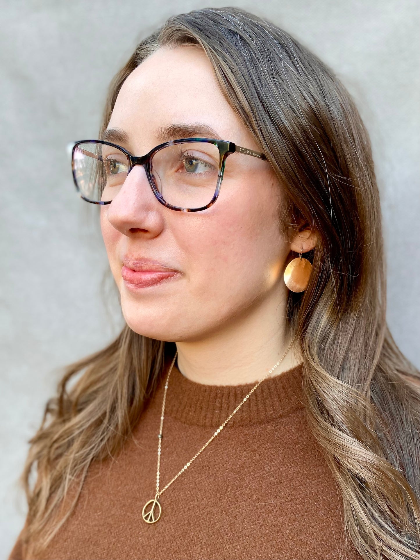 Large Concave Earrings in Gold