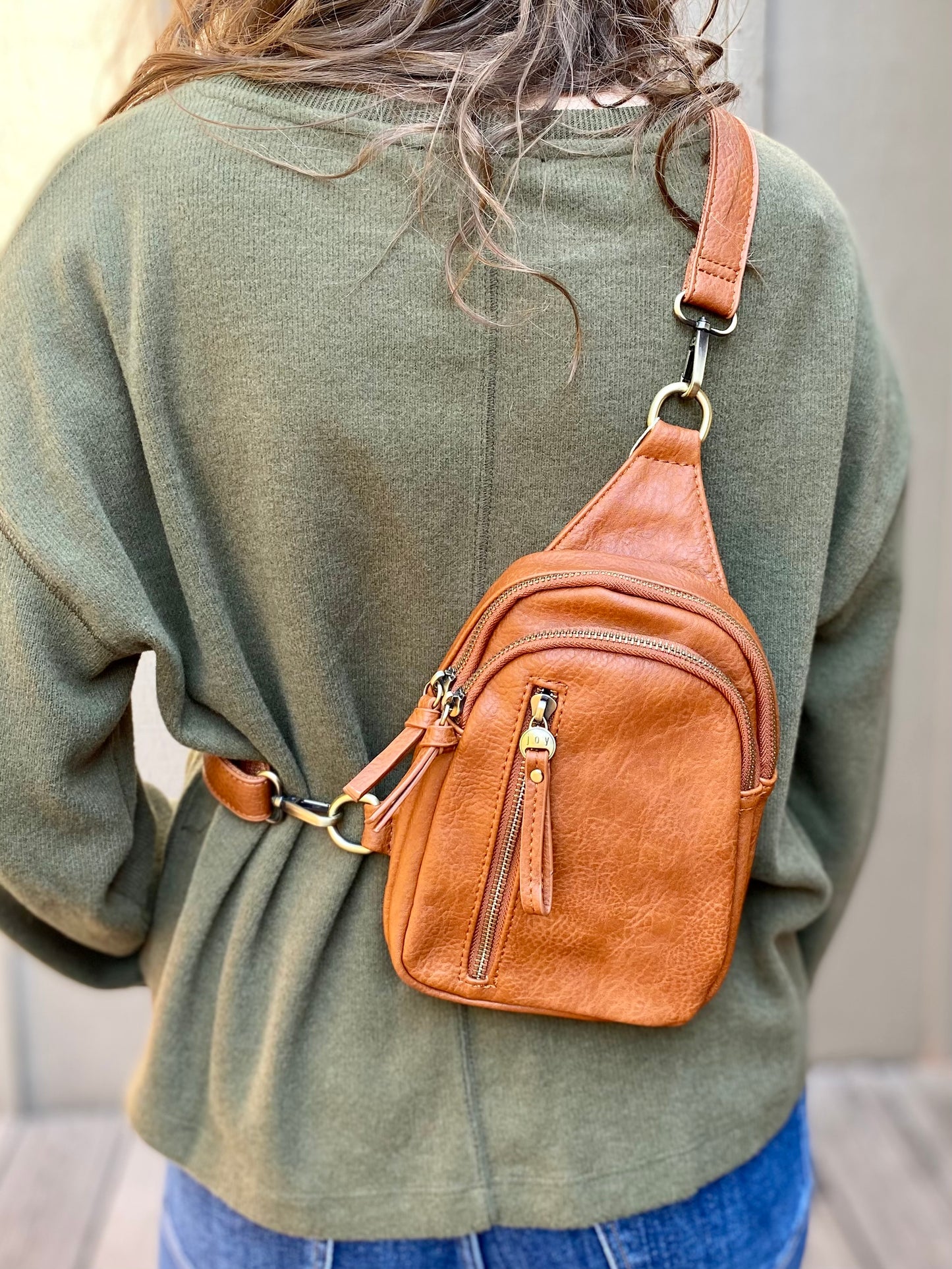 Skyler Sling Bag in Cognac