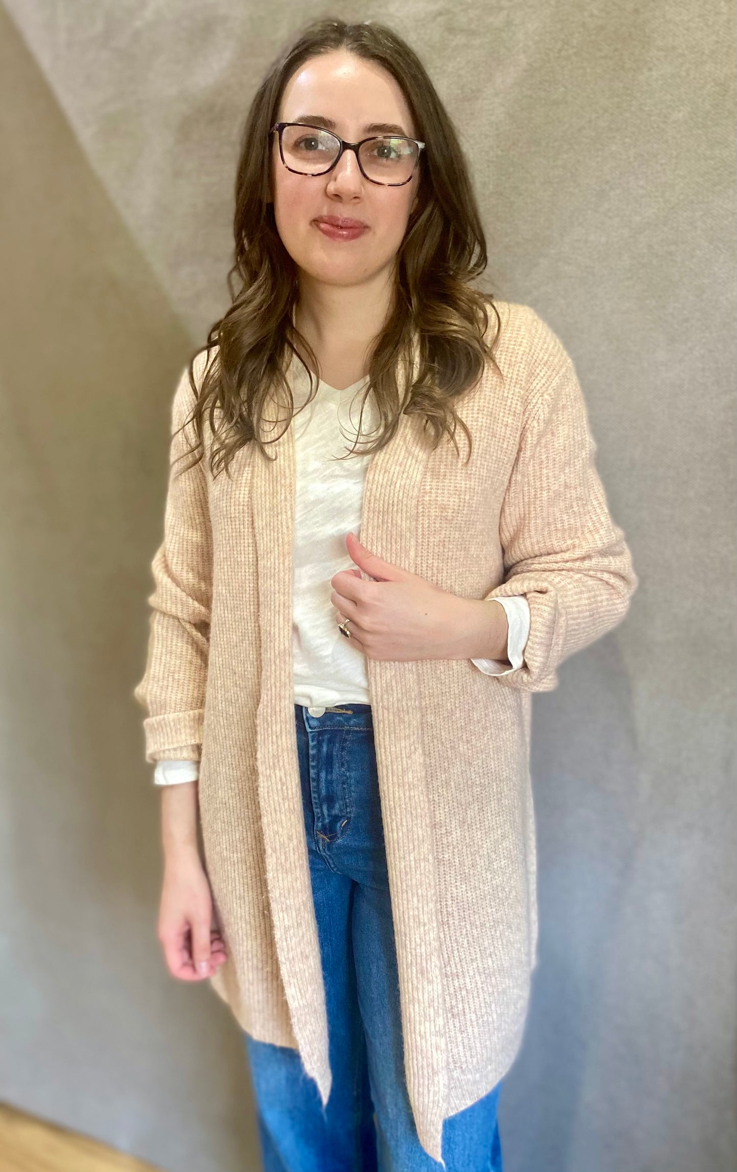 Francesca Cardigan in Ecru Blush