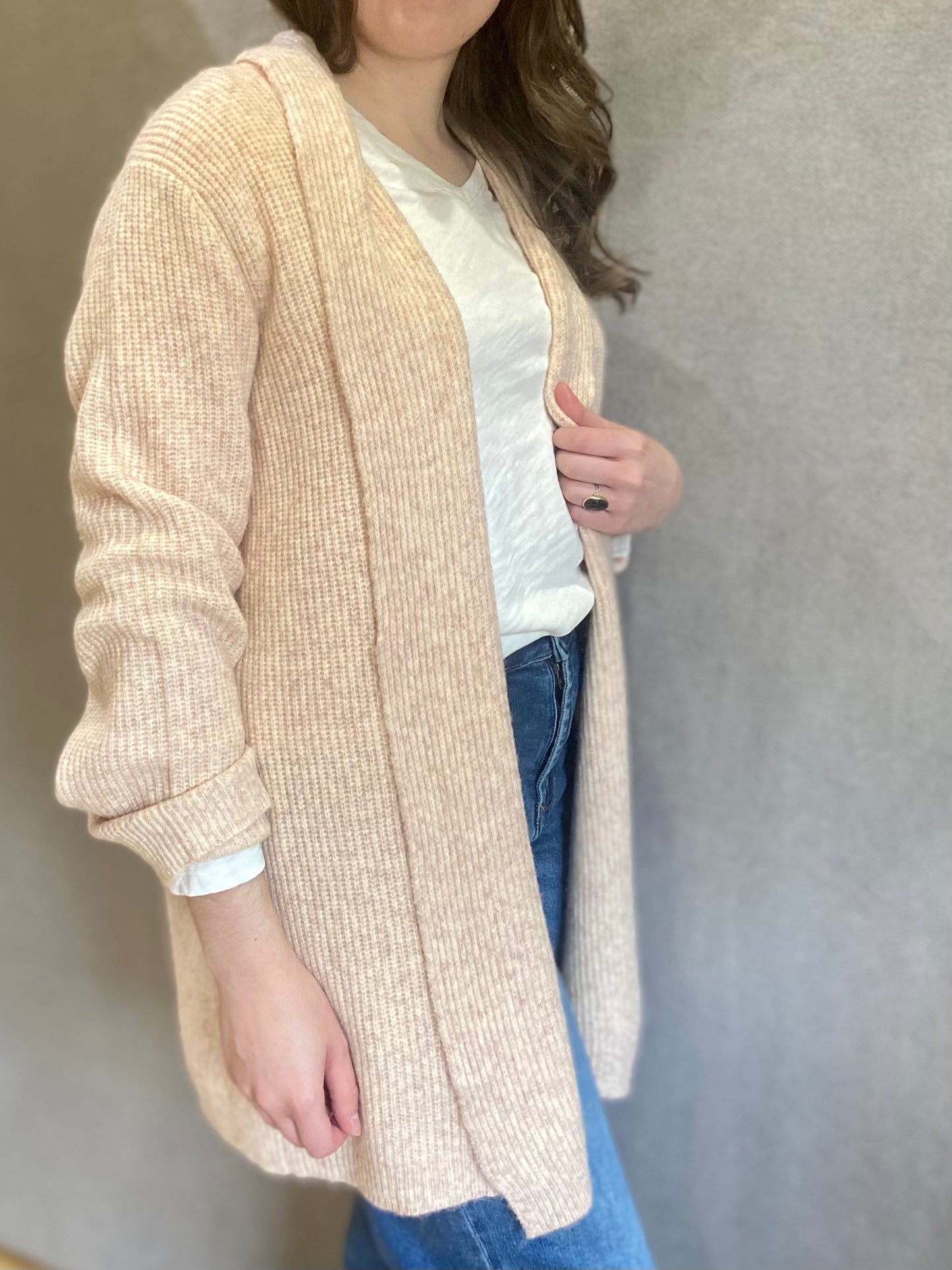 Francesca Cardigan in Ecru Blush