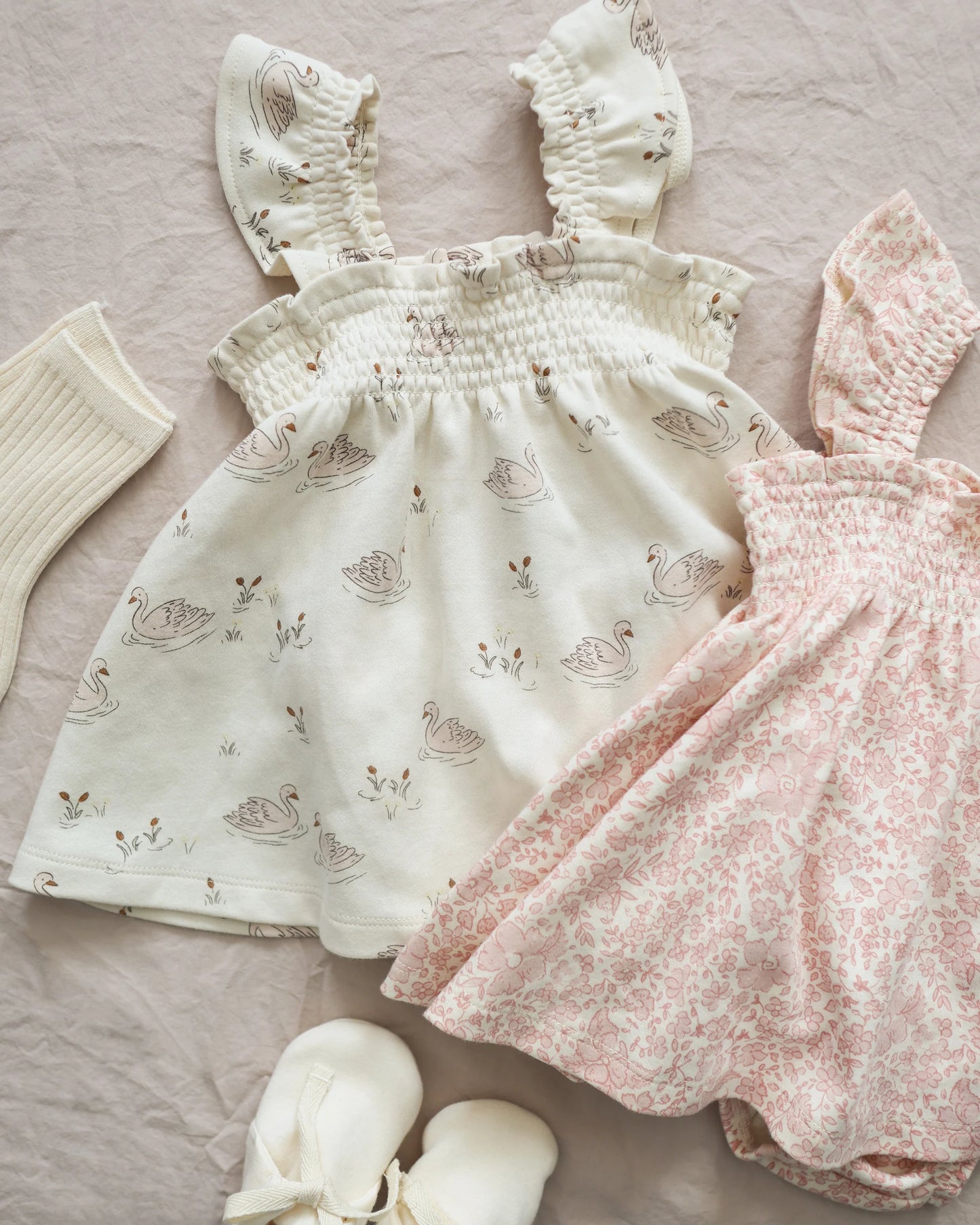 Pink Blossom Smocked Romper