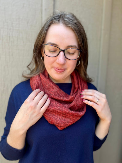 Jersey Knit Infinity Scarf in Rust