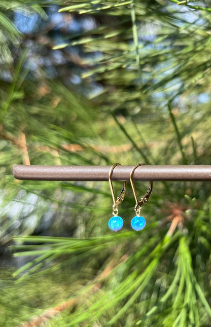 Blue Opal Drop Earrings