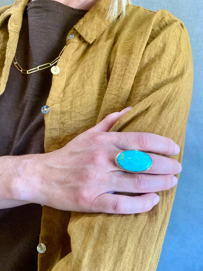 Oval Kingman Turquoise Ring