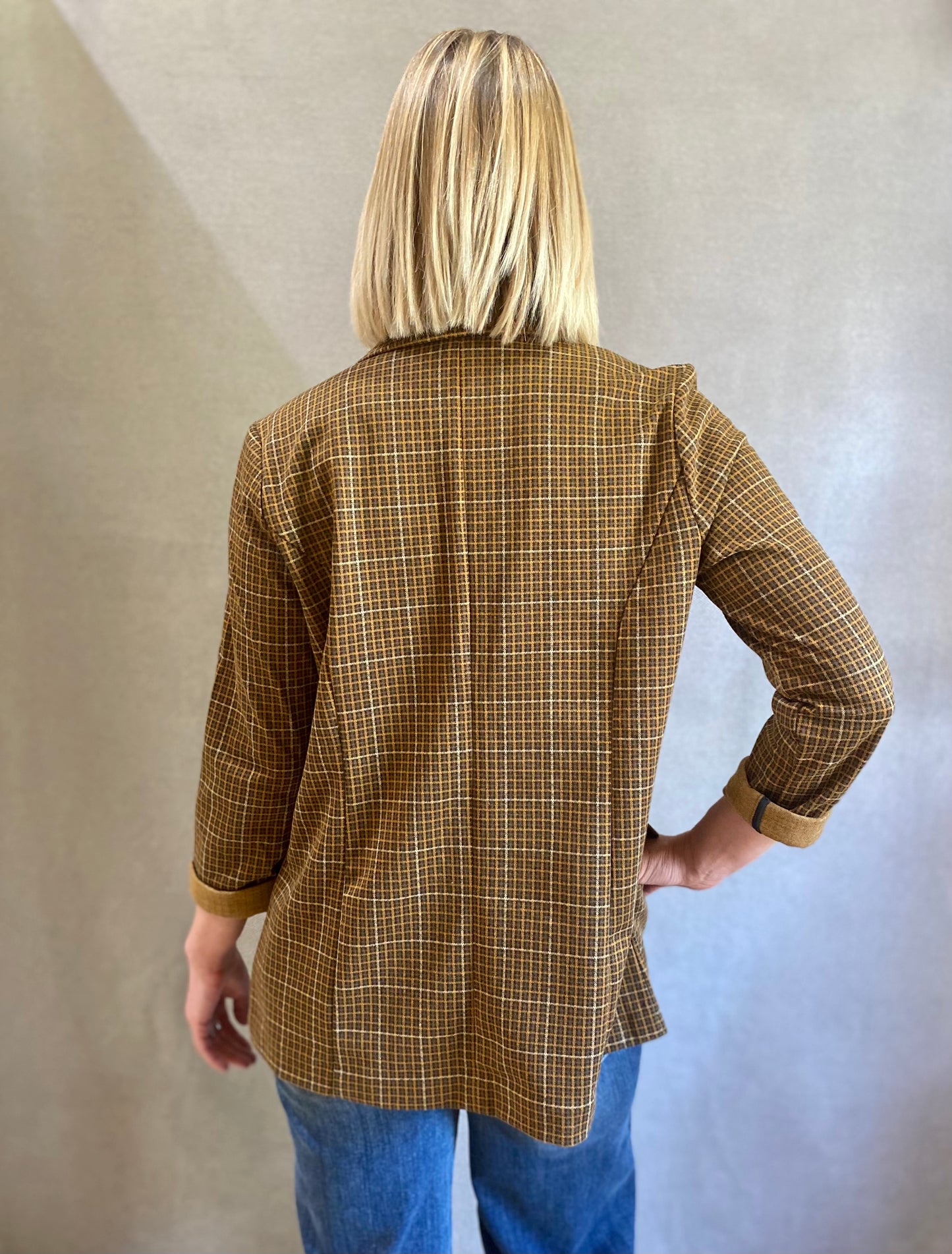 Boyfriend Blazer in Jasper Brown Plaid