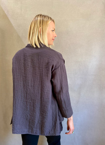 A-Line Split Blouse in Anthracite