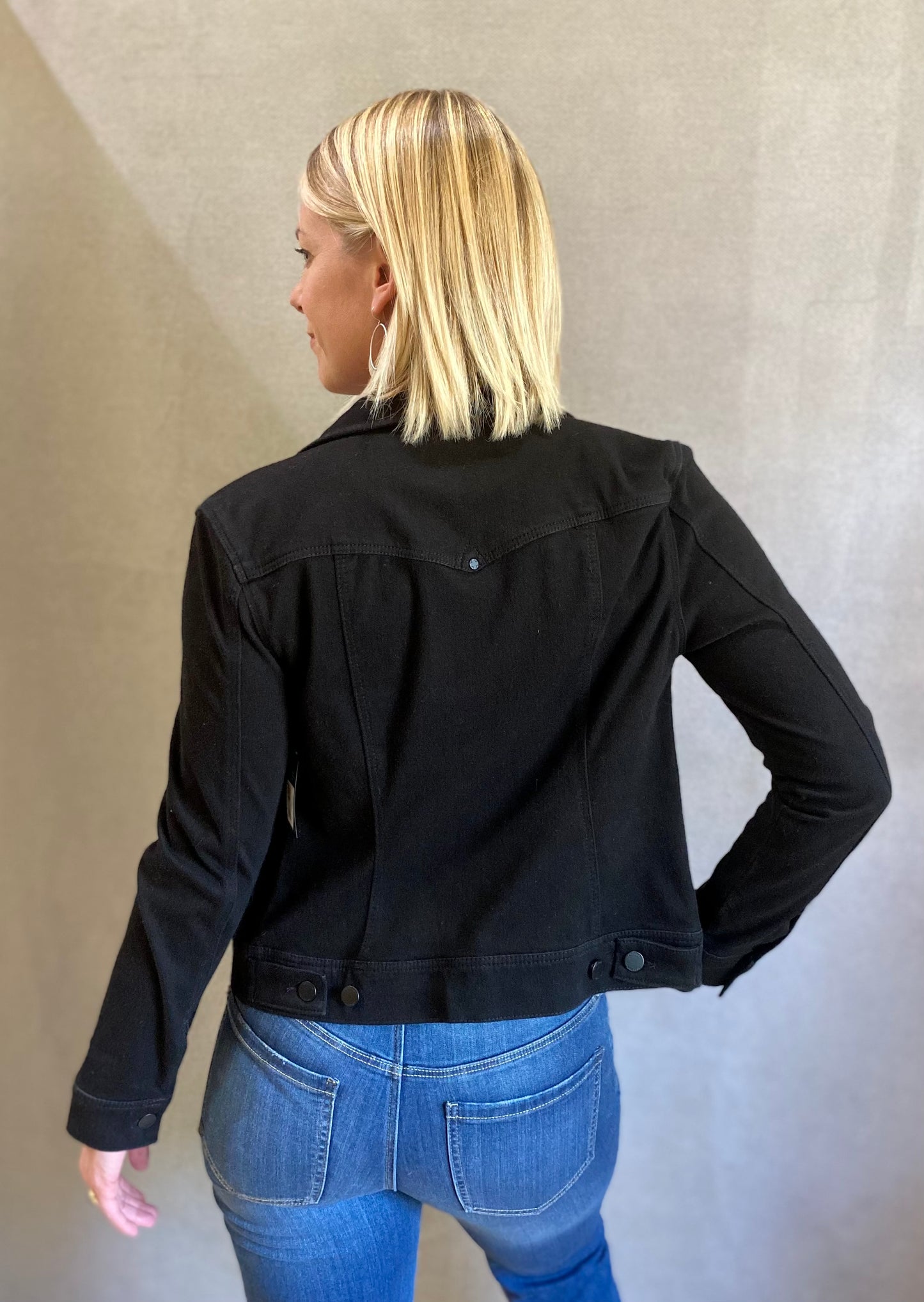 Classic Powerflex Jean Jacket in Black Rinse