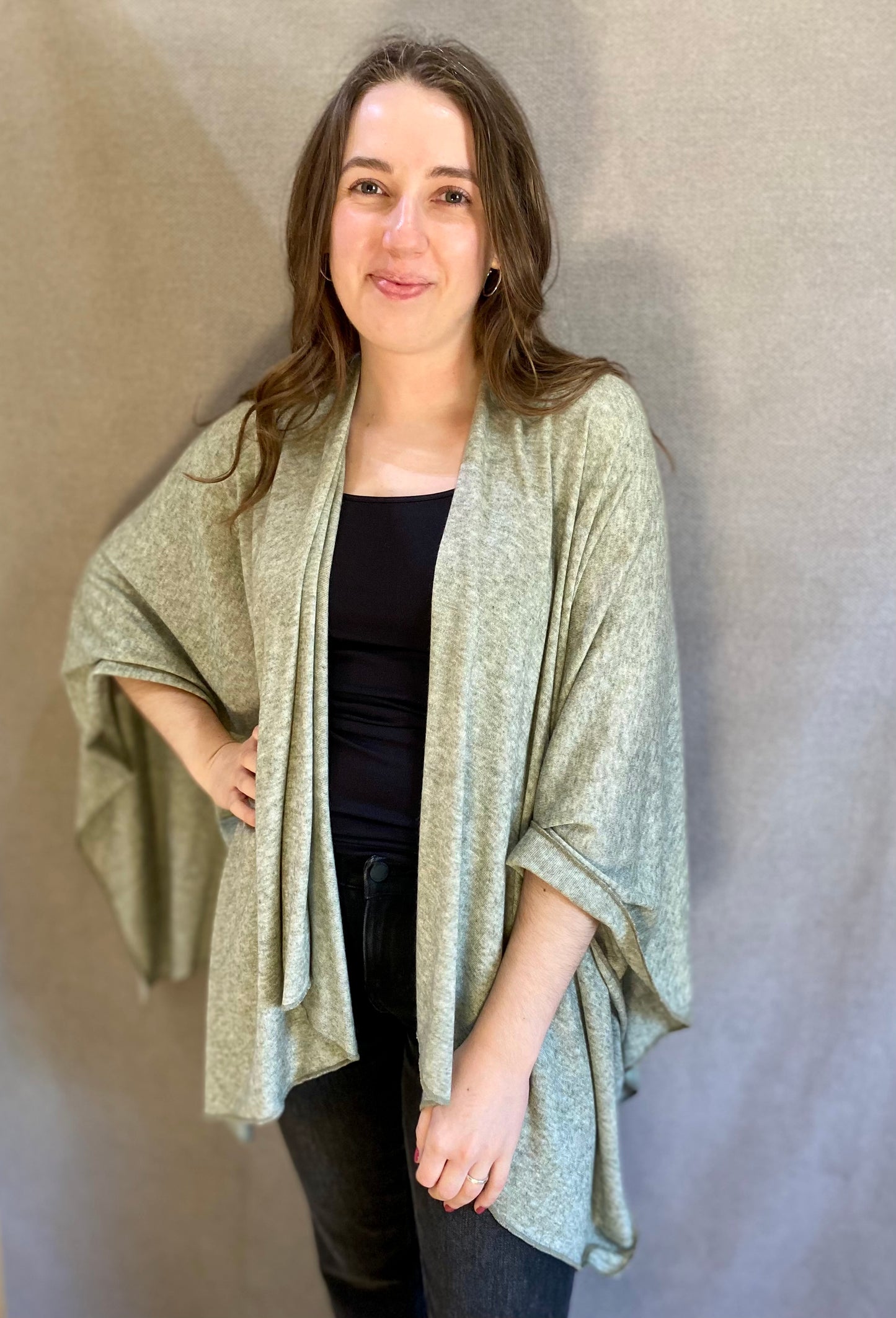 Meadow Knit Wrap in Sage