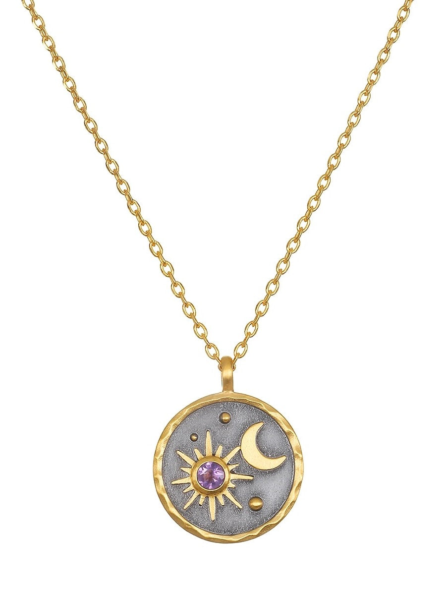 Celestial Birthstone Necklace - February