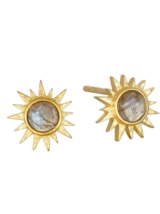 Labradorite Sunburst Post Earrings