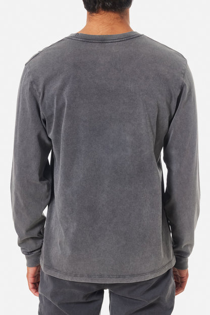 Long Sleeve Base Tee in Black Sand Wash