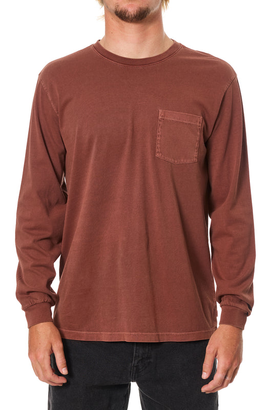 Long Sleeve Base Tee in Mahogany | Katin