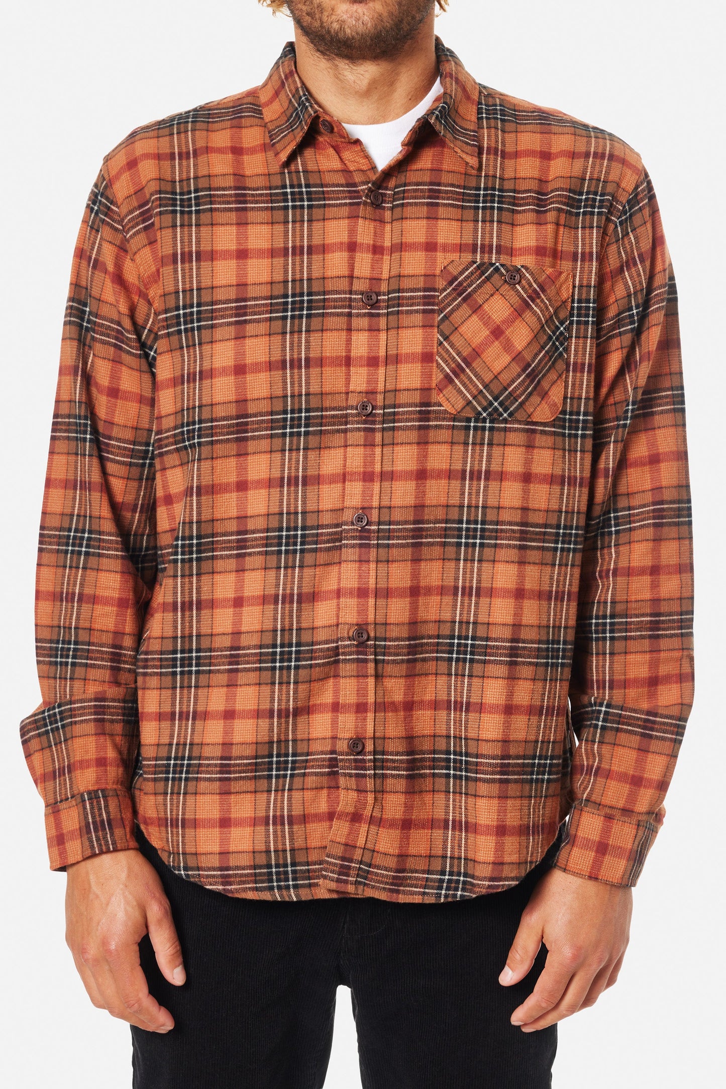 Derek Flannel in Brick Plaid