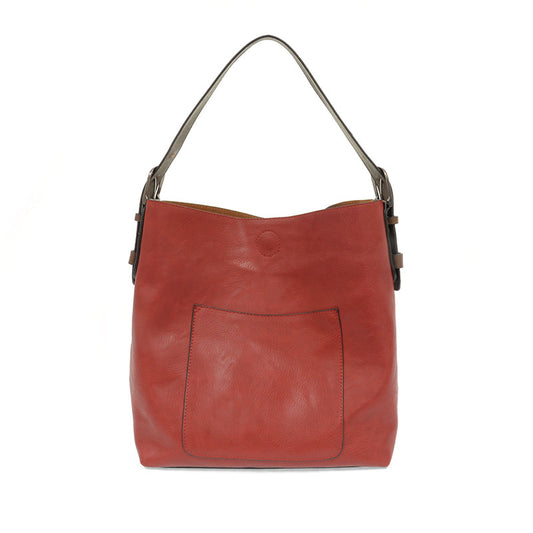 Hobo Handle Handbag in Scarlet