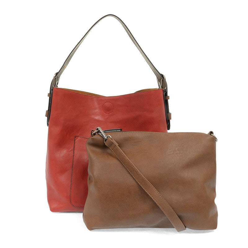 Hobo Handle Handbag in Scarlet